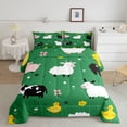 thumbnail image 2 of Castle Fairy Animal Sheep Cow Duck Twin Comforter Sets,Chic Floral Flowers Bedding Set, 2 of 8