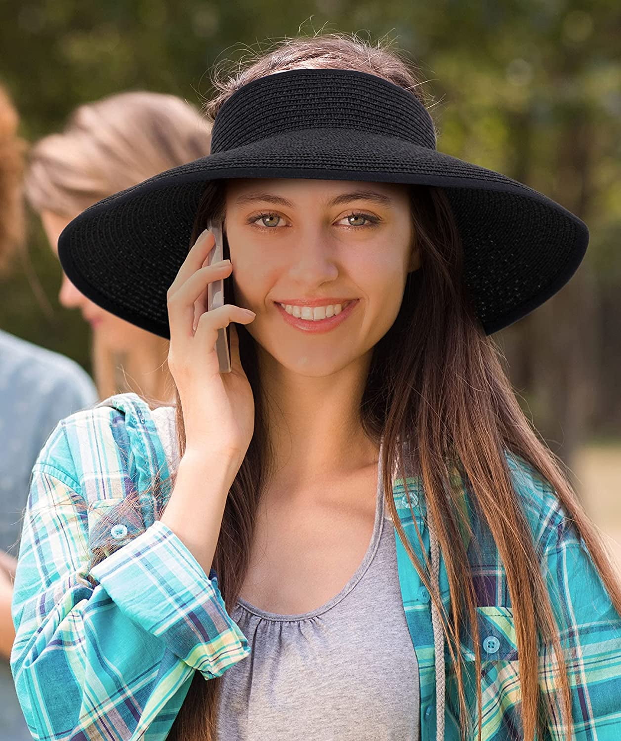 Buy Manunclaims Women Sun Visors Wide Brim Foldable Packable Roll Up