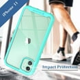 thumbnail image 5 of CellEver Clear Full Body Case for iPhone 11, Heavy Duty Protection with Anti-Slip TPU Bumper and [2 Tempered 9H Glass Screen Protectors] Shockproof Transparent Phone Cover 6.1 Inch (Mint), 5 of 6