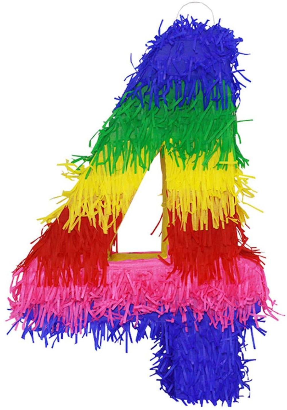 Seven Photo Prop Center Piece Décor LYTIO 3D Number Pinata Vibrant Multi Colored Paper Handmade Small Piñata Great for Any Birthday or Anniversary Party 