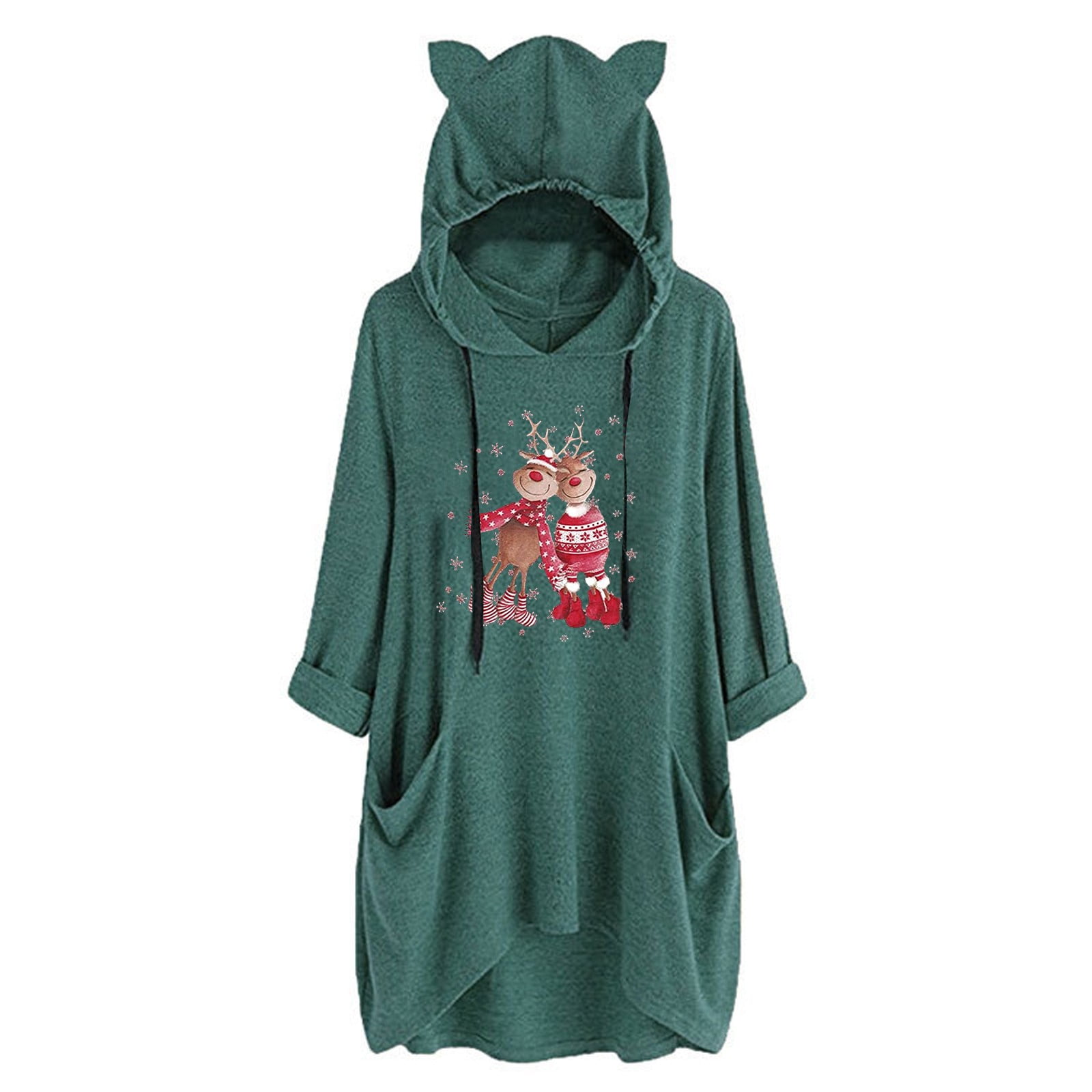 jsaierl Womens Cat Hoodie with Ears 