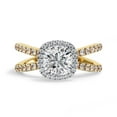 thumbnail image 2 of IGI Certified Lab Grown Diamond Engagement Ring | Center 7mm Cushion Cut Split Shank Halo Solitaire Wedding Anniversary Rings For Women 18k Yellow Gold | F-G, VS-SI Quality (2.25 Ctw) Ring Size-8, 2 of 7