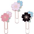 thumbnail image 1 of Flor de cerezo Clips de papel lindos Suministros de oficina Planificador Accesorios Clip Bookmarkwhite Pink Black3pcs LingWen 8390606701381, 1 of 1