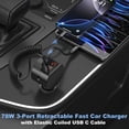 thumbnail image 2 of Cargador de coche OKRAY 78 W retráctil USB C con tipo C PD30W, 2 of 4