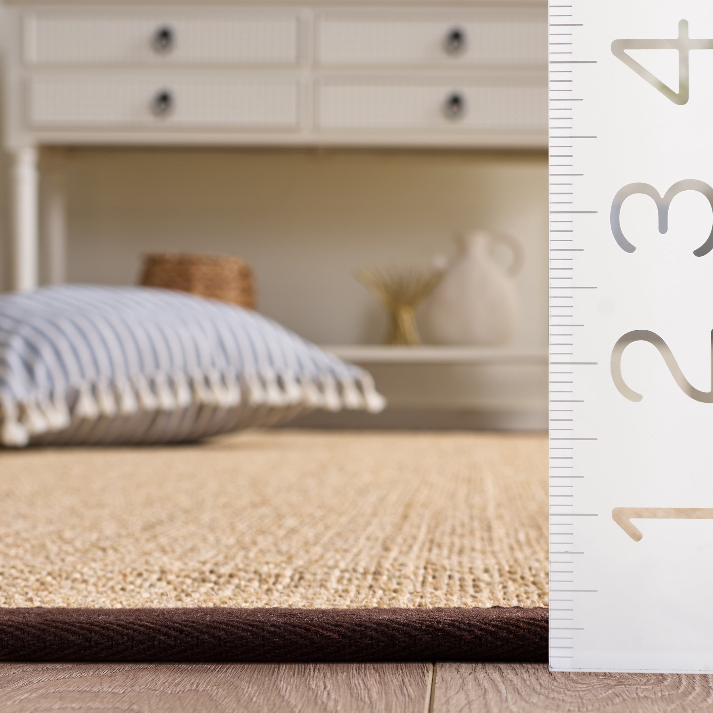 Safavieh Natural Fiber Jovana Solid Area Rug, Maize/Brown, 6' x 9'