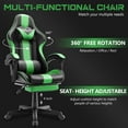thumbnail image 6 of SOONTRANS Green Gaming Chair, Ergonomic Game Games Chair with Footrest, Reclining Adjustable Office Chair with Massage Lumbar & Headrest, Adult Computer Chair for Adult, 6 of 8
