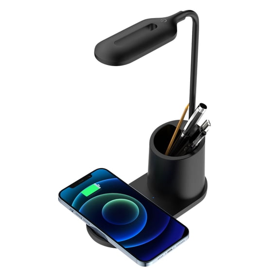 Desk Lamp, 3 And 1 Multi-Function Table Lamp Home Lighting Fast Charging Wireless Charging LED Desk Lamp With Wireless Charger, White Desk Light With Pen With Study Clearance Sale