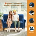 thumbnail image 4 of Domusensus 48" Small Couch, Soft Velvet Loveseat Sofa No Tool Assembly, Love Seat Couches with 21" Deep Seat, Mini Couch for Bedroom, Comfy Sofas for Living Room, Cozy Couches for Living Room, Blue, 4 of 10