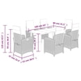 thumbnail image 2 of vidaXL Garden Dining Set Grey PE Rattan 6-seater Removable Covers, 2 of 6