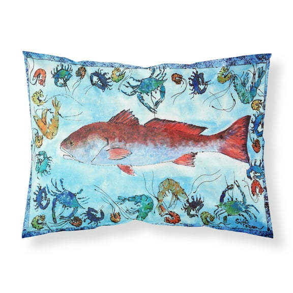 Carolines Treasures 8087PILLOWCASE Red Fish Fabric Standard Pillowcase Standard multicolor