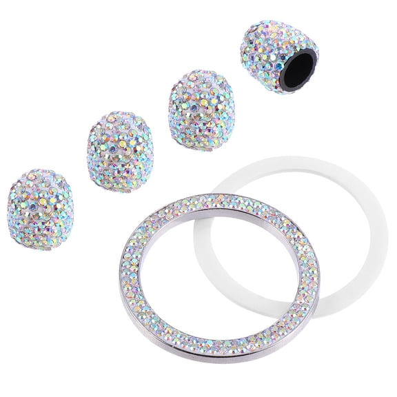 NIAIZEK Multi-Color Rhinestone Car Tire Valve Stem Caps Zinc Alloy ABS Luxury Style Accessories