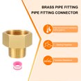 thumbnail image 4 of Uxcell 2Pcs Brass Pipe Fitting, 3/4"G Female x 1/2"NPT Male Hex Nipple Pipe Fitting Adapter 3/4"to 1/2"Female, Gold, 4 of 6