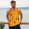 thumbnail image 6 of Gukieu Bees on Hive Honeycomb Print Men's Quick Dry Fitness Vest, Round Neck Sleeveless Fitness Bodybuilding Top-Small, 6 of 7