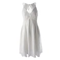 thumbnail image 3 of ClodeEU Women's V Neck Spaghetti Strap Lace Crochet Mini Dress,Boho Summer Beach Sundress White,Women's Plus L, 3 of 8