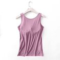 thumbnail image 4 of Women's Seamless Camisole Tank Top with Soft Chest Pad, Wire-Free Summer Essential for Comfortable Layering,Purple 2XL, 4 of 5