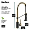 thumbnail image 6 of KRAUS Bolden Touchless Sensor Commercial Style 2-Function Single Handle Pull Down Kitchen Faucet in Brushed Brass / Matte Black, 6 of 8