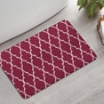 thumbnail image 2 of Burgundy Geometric Quatrefoil Pattern Bathroom Rugs Mat,Non Slip Microfiber Bathroom Rug,Rubber Backing,Soft Bathroom Mats for Bathroom Floor,Tub and Shower,17x27in(43x68cm), 2 of 5