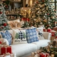 thumbnail image 2 of Merry Christmas Throw Pillow Covers 18x18 Inch Set of 4, Xmas Trees Truck Buffalo Plaid Believe Farmhouse Decorative Cushion Cases for Home Decoration G421-18, 2 of 6