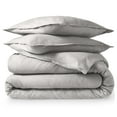 thumbnail image 3 of Bare Home Flannel Duvet Cover Set - 100% Flannel Cotton - Double Brushed - King, Light Gray, 3 of 10