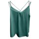 thumbnail image 3 of Camiseta de seda satinada para mujer: cuello en V, tirantes finos, blusa sin espalda, poliéster, para ropa informal y de dormir, 3 of 6