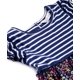 thumbnail image 3 of Vestido Beebay de mezcla de materiales con volantes en las mangas, azul marino, 7 años, 3 of 5