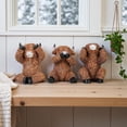 thumbnail image 5 of 3.03-Inch Resin Highland Cow Figurines Set of 3, Cute Farm Animal Decorations for Home Decor, 5 of 7