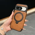thumbnail image 2 of ELEHOLD For Google Pixel 10 /10 Pro Flip Protective Case Cover with Kickstand Magnetic Closure Shock-Absorbent PU Leather Wallet Card Slot Cover,Brown, 2 of 5