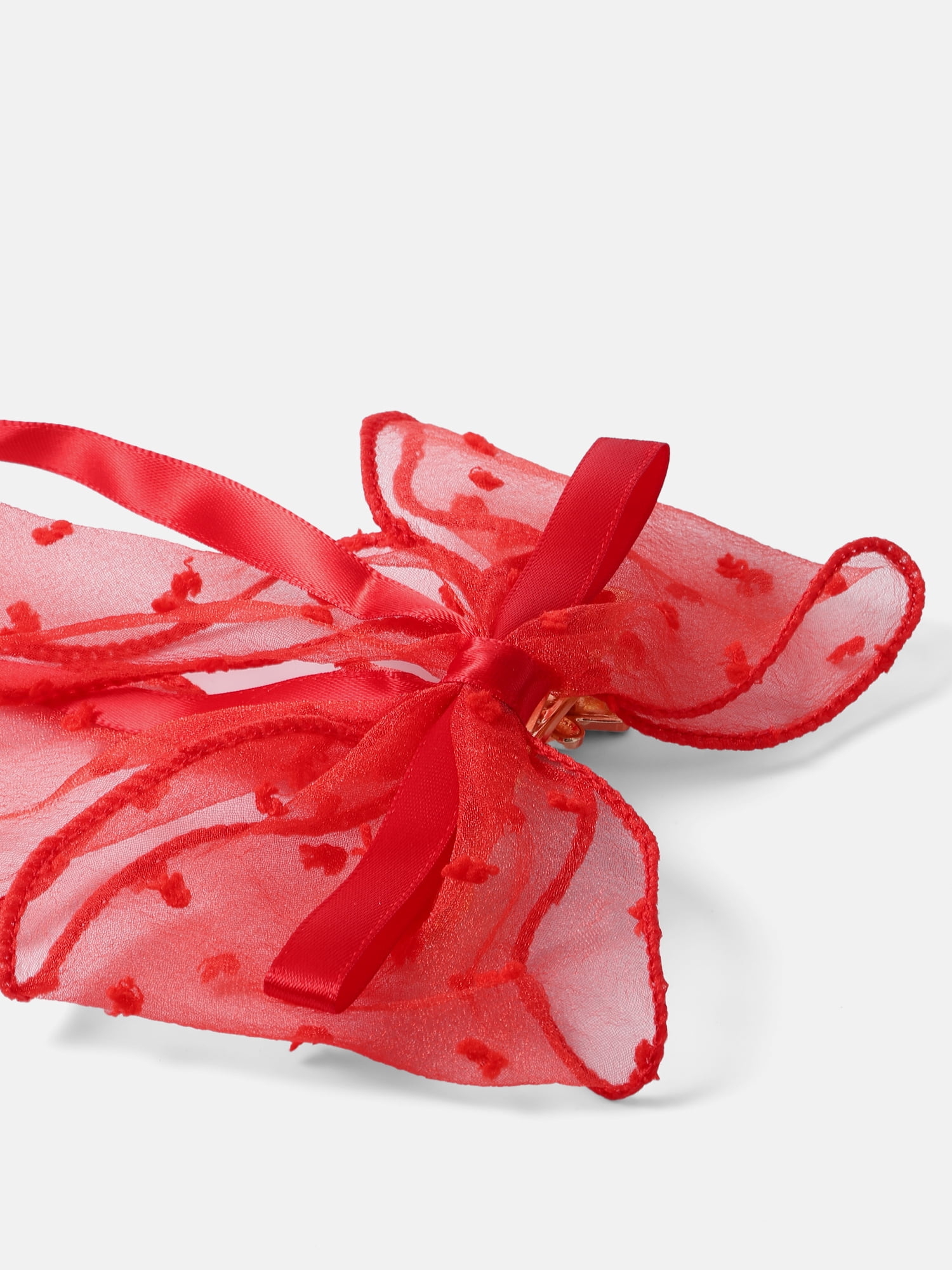 Way to Celebrate Women's Red Charm Ribbon Hair Bow, 1 Piece