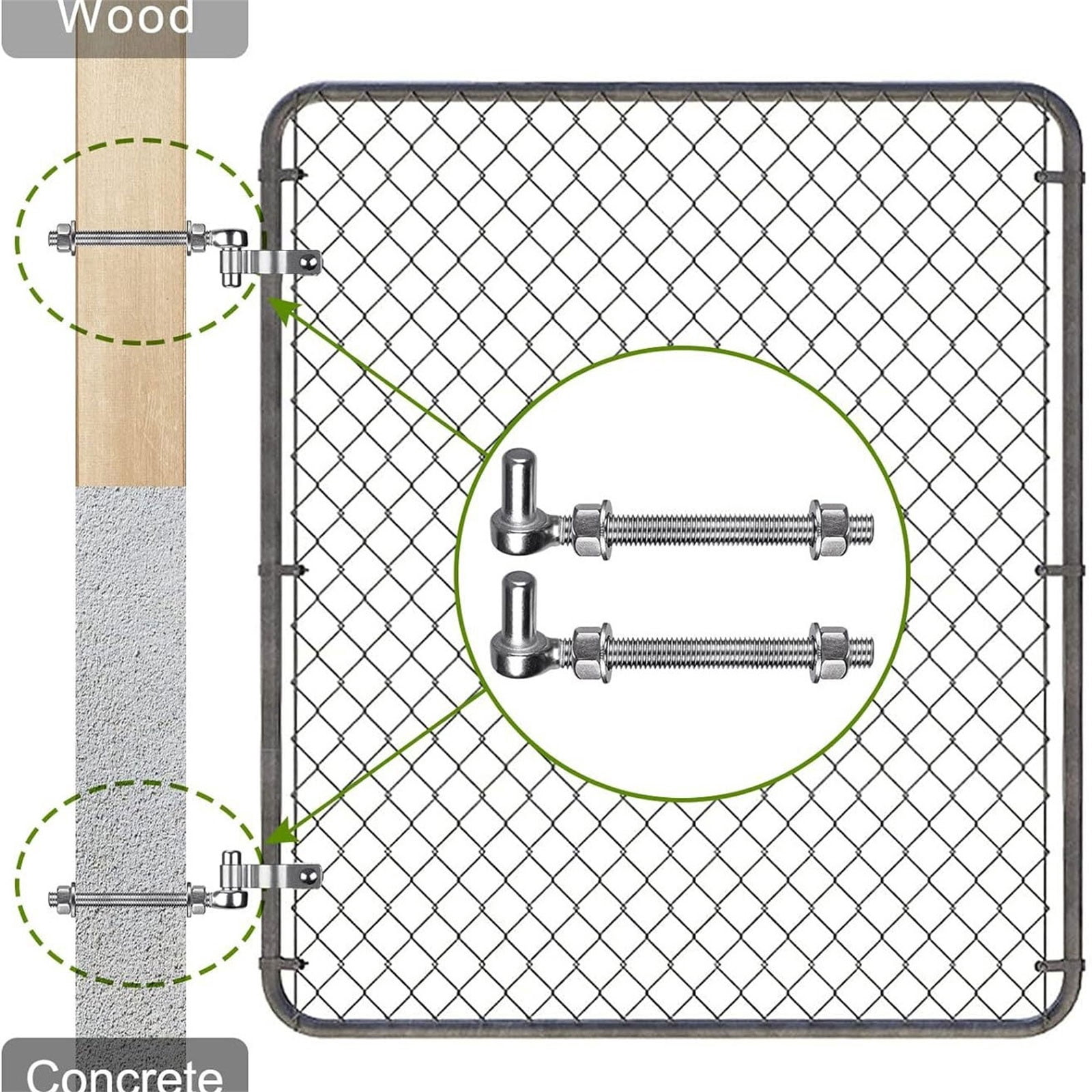 Pair J Bolts Gate Hinges Steel J Bolts Post Hinges Corrosions Resistant Hinges Upgrades for Metal Farm gate & Heavy door
