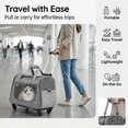 thumbnail image 4 of Rolling Cat Carrier with Wheels, Foldable Airline Approved Pet Travel Carrier with Handle & Luggage Strap, 4 of 9