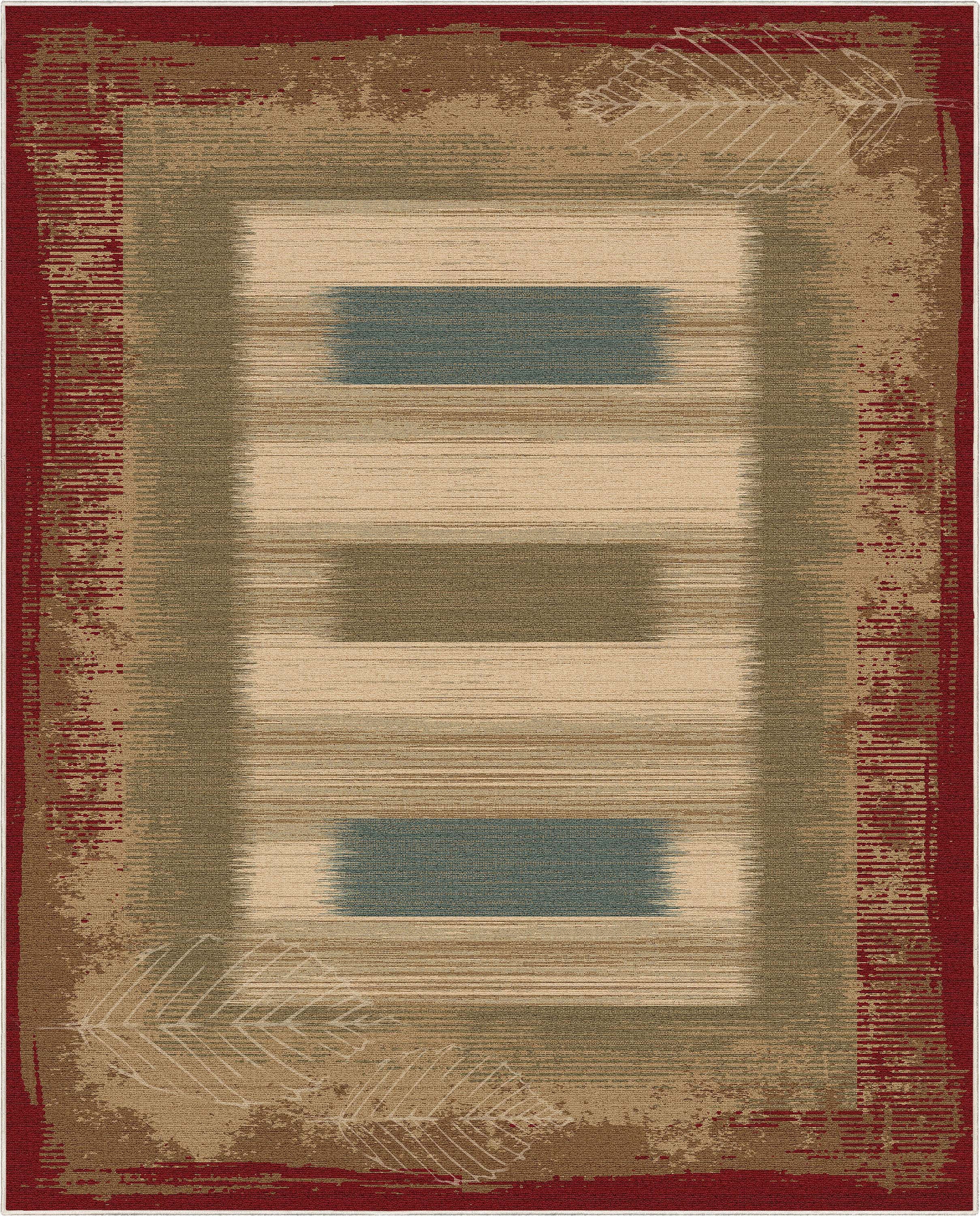 Well Woven Apollo Border Contemporary Red 7'7" x 9'10" Area Rug for Living Room Dining Room Bedroom and Kitchen