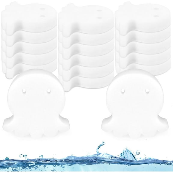 Hot Tub Scum Absorber, 18 Pack White Pool Oil Absorbing Sponge, Octopus Pool Scum Absorber, Oil Scum Absorbing, Pool Sponge Oil Absorber Scum Sponge for Swimming Pool Spa Hot Tub Accessories
