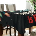 thumbnail image 5 of Yayeee Tablecloths 60" x 108" Rectangle Wrinkle Resistant Party Table Cover, Black Christmas Light, 5 of 8