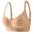 thumbnail image 3 of Seamless Bras for Women Plus Size No Underwire Everyday Bra Comfort Push Up Workout T-Shirt Bras Super Soft Minimizer Bralettes Khaki Bras,Size M-3XL, 3 of 6