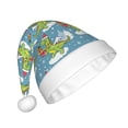 thumbnail image 2 of Cauagu Dino Christmas Adventure Snowy Blue for Adult Christmas Hat,1-Pack Xmas Holiday Hat Santa Hat for Women & Men Festive Headwear Accessories Fit for Christmas/New Year/Party, 2 of 6