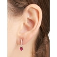 thumbnail image 3 of Forever Facets Jewelry Platinum Over Sterling Silver Ruby and 1/10th Carat Total Weight Lab Grown Diamond Pear Linear Tear Drop Earrings (H-I Color, I1 Clarity), 3 of 9