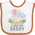 thumbnail image 3 of Inktastic I Love My Daddy Cute Elephants and Spring Flowers Boys or Girls Baby Bib, 3 of 4