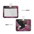 thumbnail image 2 of Susaid Flower Bald Eagle Print ID Badge Holder with Double-Sided Windows Horizontal Hard Plastic Case Black Card Protector Pouch for Office School ID Credit Cards, 2 of 7
