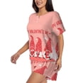 thumbnail image 3 of Womens Pajama Sets With Pocket, Gnomes Hold The Letters LOVE Lounge Sets Short Sleeve Sleepwear PJ Sets for Women, 3 of 6