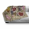 thumbnail image 3 of Floral Soft Flannel Fleece Throw Blanket, Healing Herbs Heart Shaped Bowls Flower Petals on Wooden Planks Print Healthcare, Cozy Plush for Indoor and Outdoor Use, 70" x 90", Multicolor, by Ambesonne, 3 of 6
