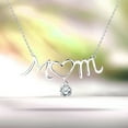 thumbnail image 2 of JeenMata Mom Heart-Shaped O with Hanging White Stone Pendant Necklace in 18K White Gold over Silver - April Birthstone - Necklace for Mom, 2 of 2