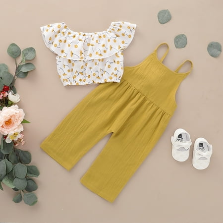 

Newborn Toddler Infant Kids Baby Girls Clothes Floral T-shirt Tops + Romper Jumpsuit Long Bodysuit Outfits Set