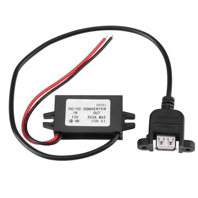 Convertidor reductor de coche Sincero de 12V a 5V 3A con montaje en panel USB
