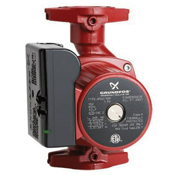 Grundfos 95906636 UPS 100 Series 3-Speed Circulator Pump UPS 43-100 F - 370W, 115V