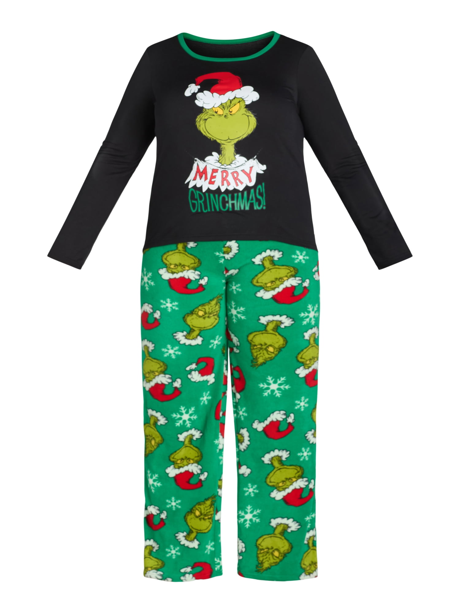 Dr. Seuss Women’s Merry Grinchmas Matching Family Pajama Set, 2-Piece, Sizes S-3X