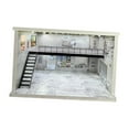 thumbnail image 4 of LeeQinersw Vehicle Model Display Case 1/64 1/36 1/32 Scale Dustproof Tabletop Decor Diorama Gray Left staircase, 4 of 9