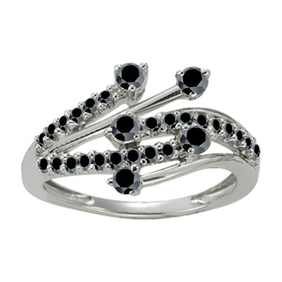 Mauli Jewels Engagement Rings for Women 0.55 Carat Gorgeous Black Diamond Ring Prong-Setting 14K Rose, White & Yellow Gold