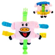 Buckle Toy - Mini Size Biggy Pig - Learning Activity Toy for Toddlers ages 1 2 3 4