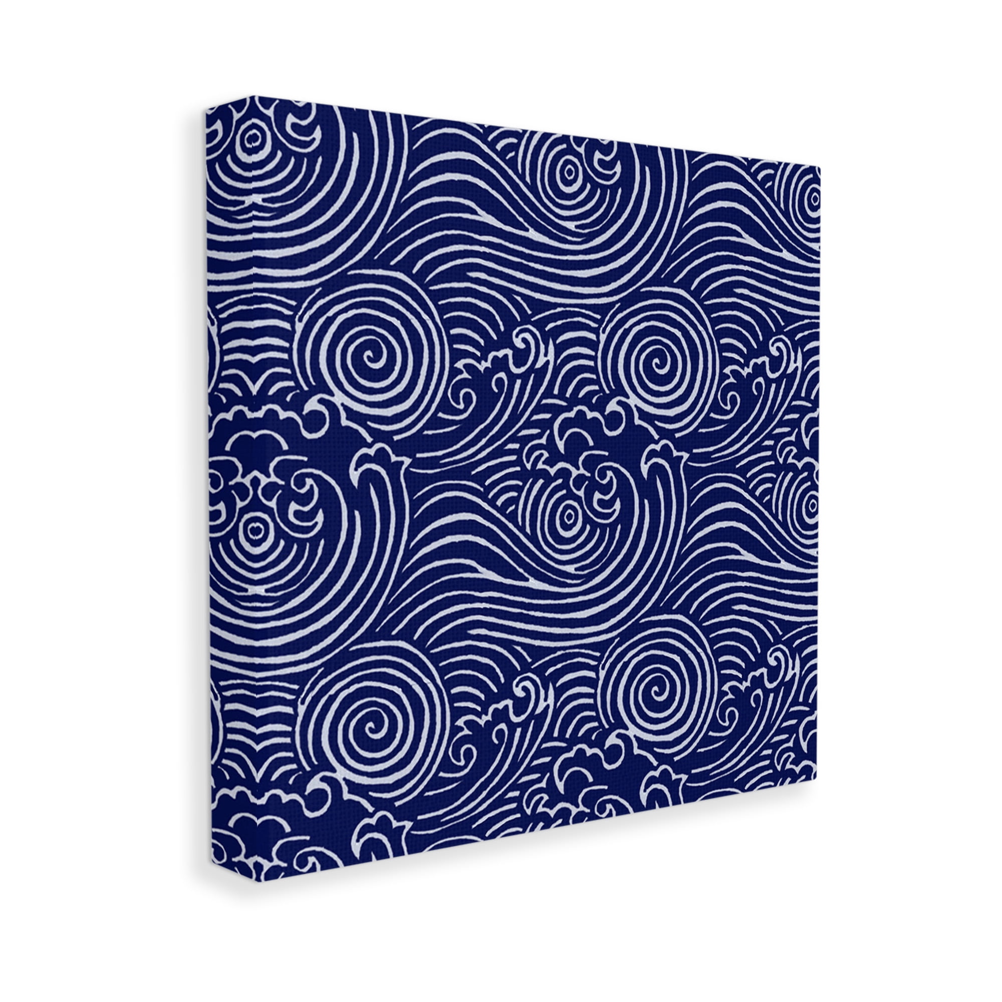 Stupell Industries Blue Traditional Waves Nature Painting Gallery Wrapped Canvas Art Print Wall Art, 24 x 24