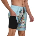 thumbnail image 3 of Goofa A Funny Little Dalmatian Puppy Printed Men's Swim Trunks Board Shorts Quick Dry Mens Swimming Trunks with Compression Liner,Breathable Fit Hawaii Beach Shorts-Small, 3 of 9